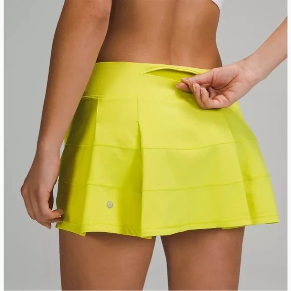 Lululemon Pace Rival skirt yellow Serpentine 10 tennis pickaball golf - Picture 1 of 15